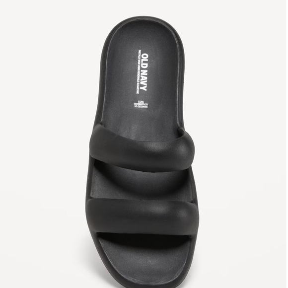 NWT OLD NAVY Double-Strap Puff Slide Sandals  Color: Black Jack SIZE 7 - Picture 3 of 5